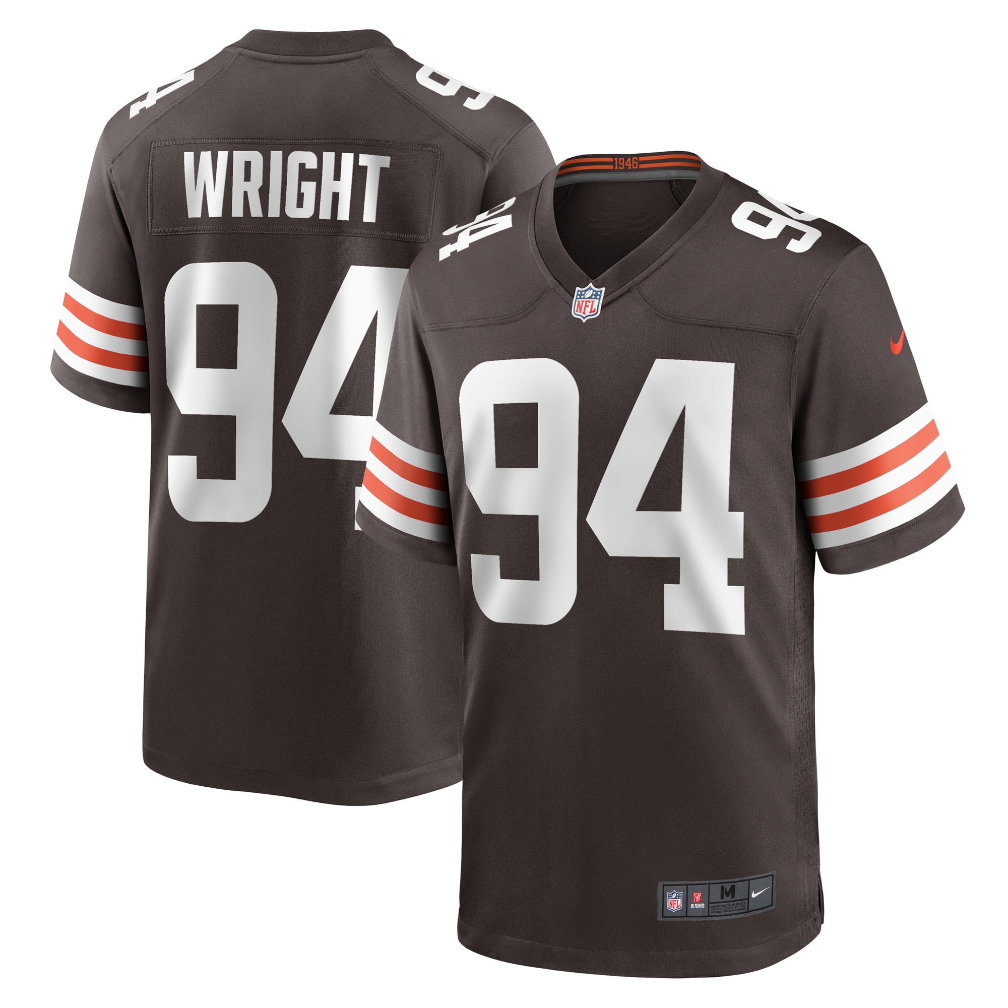 Men s Nike Alex Wright Brown Cleveland Browns Game Player Jersey