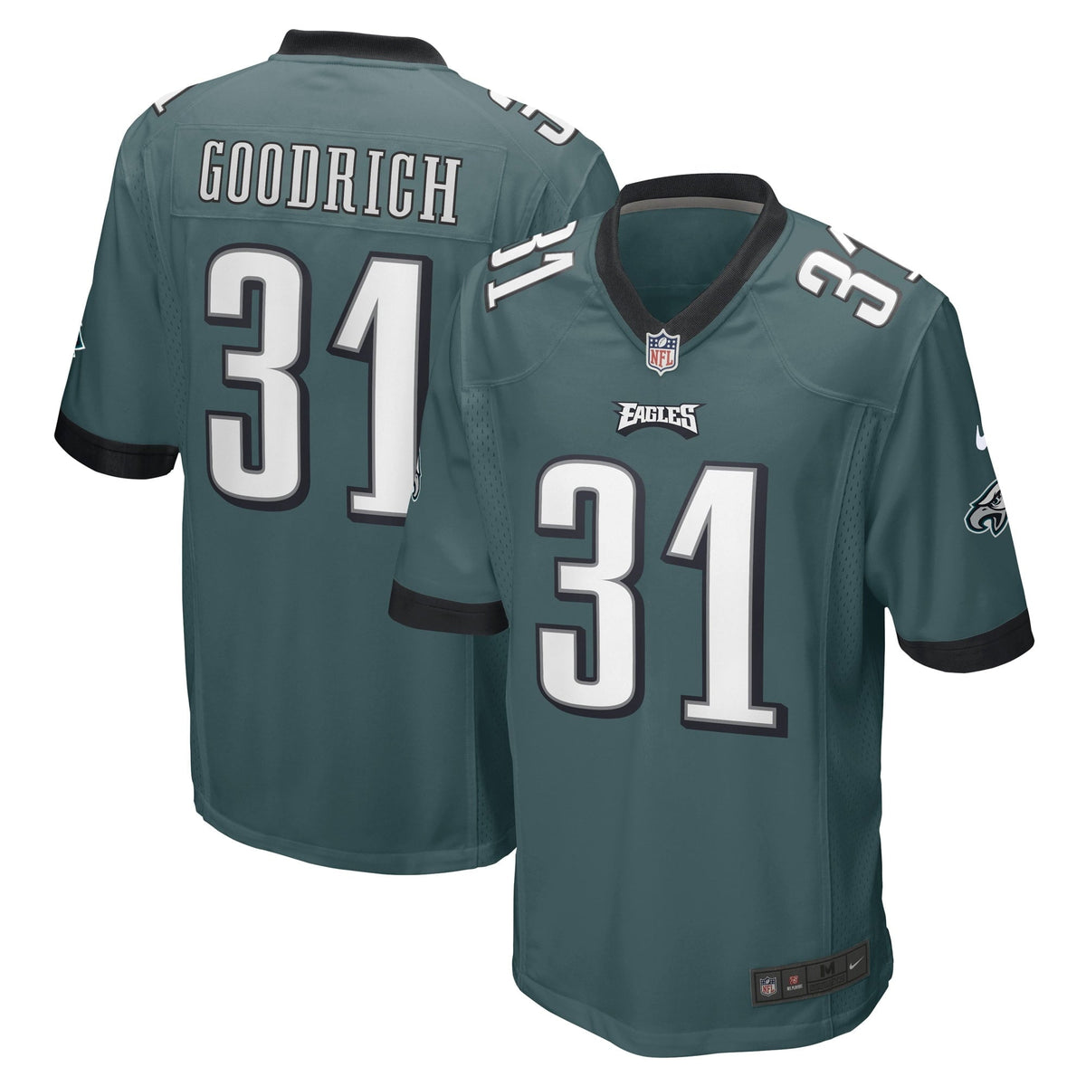 Men s Nike Mario Goodrich Midnight Green Philadelphia Eagles Game Player Jersey