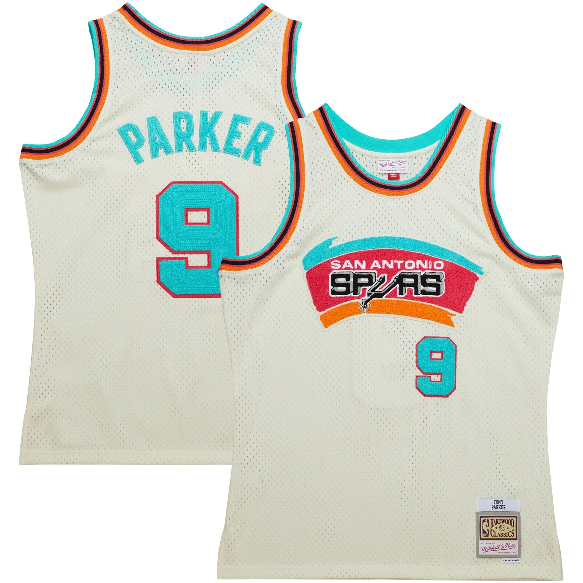 Tony Parker San Antonio Spurs Mitchell & Ness Chainstitch Swingman Jersey - Cream
