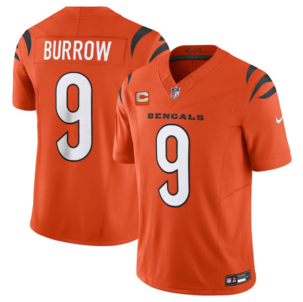 Men s Cincinnati Bengals Joe Burrow Orange 2023 F.U.S.E. With 4-Star C Patch Vapor Untouchable Limited Stitched Jersey