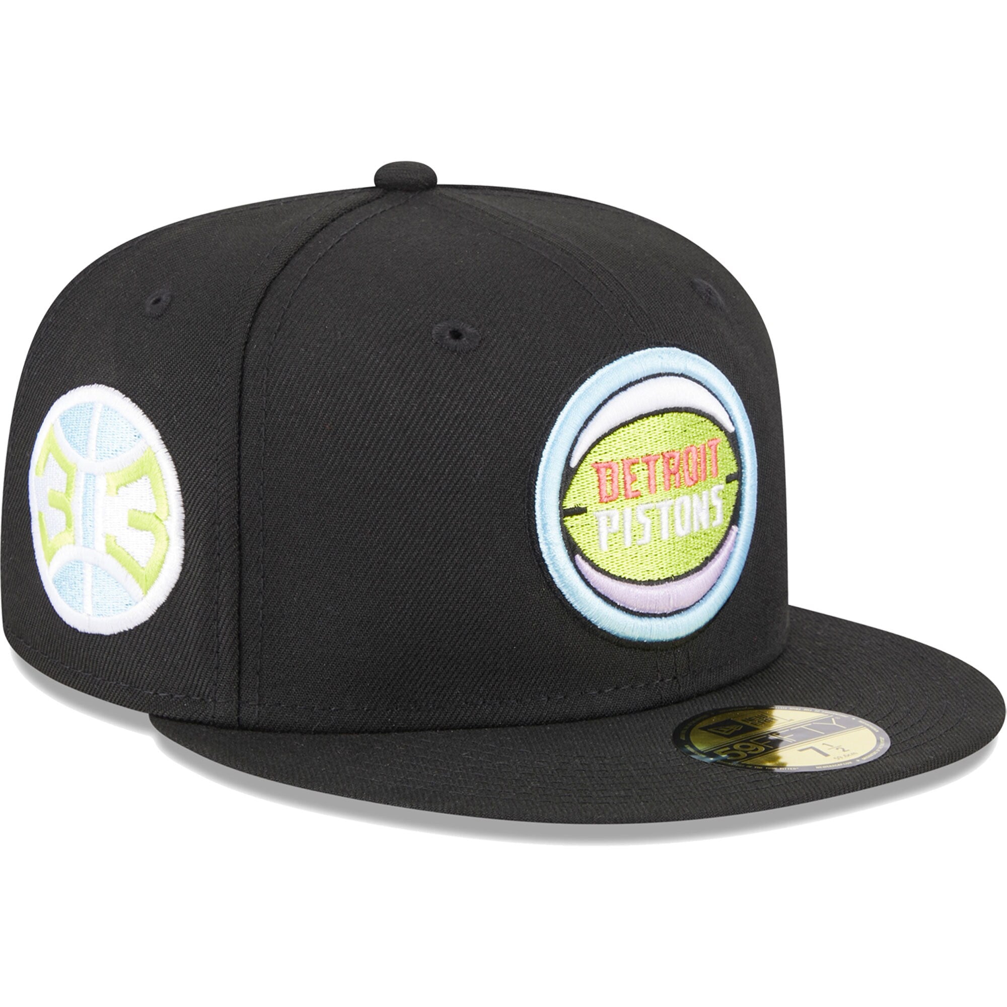 Detroit Pistons New Era Color Pack 59FIFTY Fitted Hat - Black