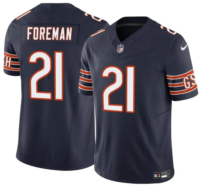 Men s Chicago Bears D Onta Foreman Navy 2023 Vapor Stitched Jerseys