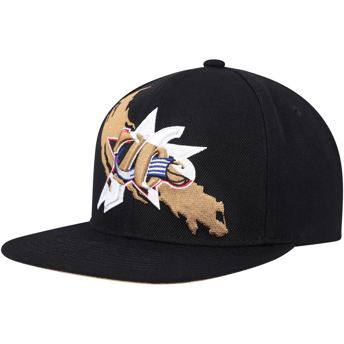 Philadelphia 76ers Mitchell & Ness Paint By Numbers Snapback Hat - Black