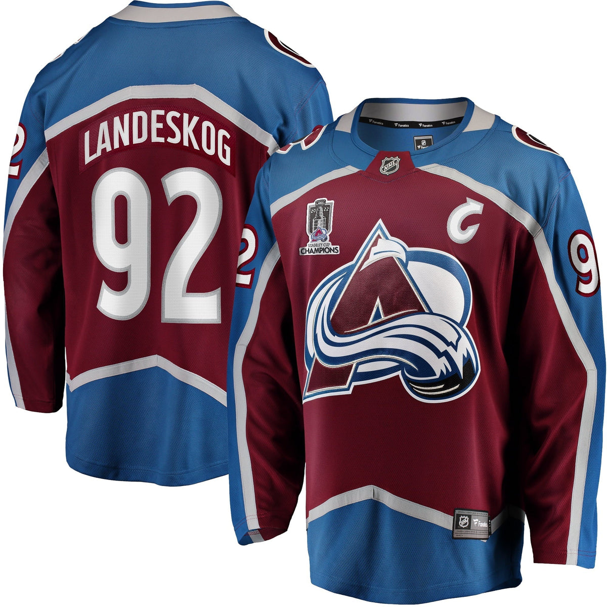 Men's Fanatics Branded Gabriel Landeskog Burgundy Colorado Avalanche Home 2022 Stanley Cup Champions Breakaway Player