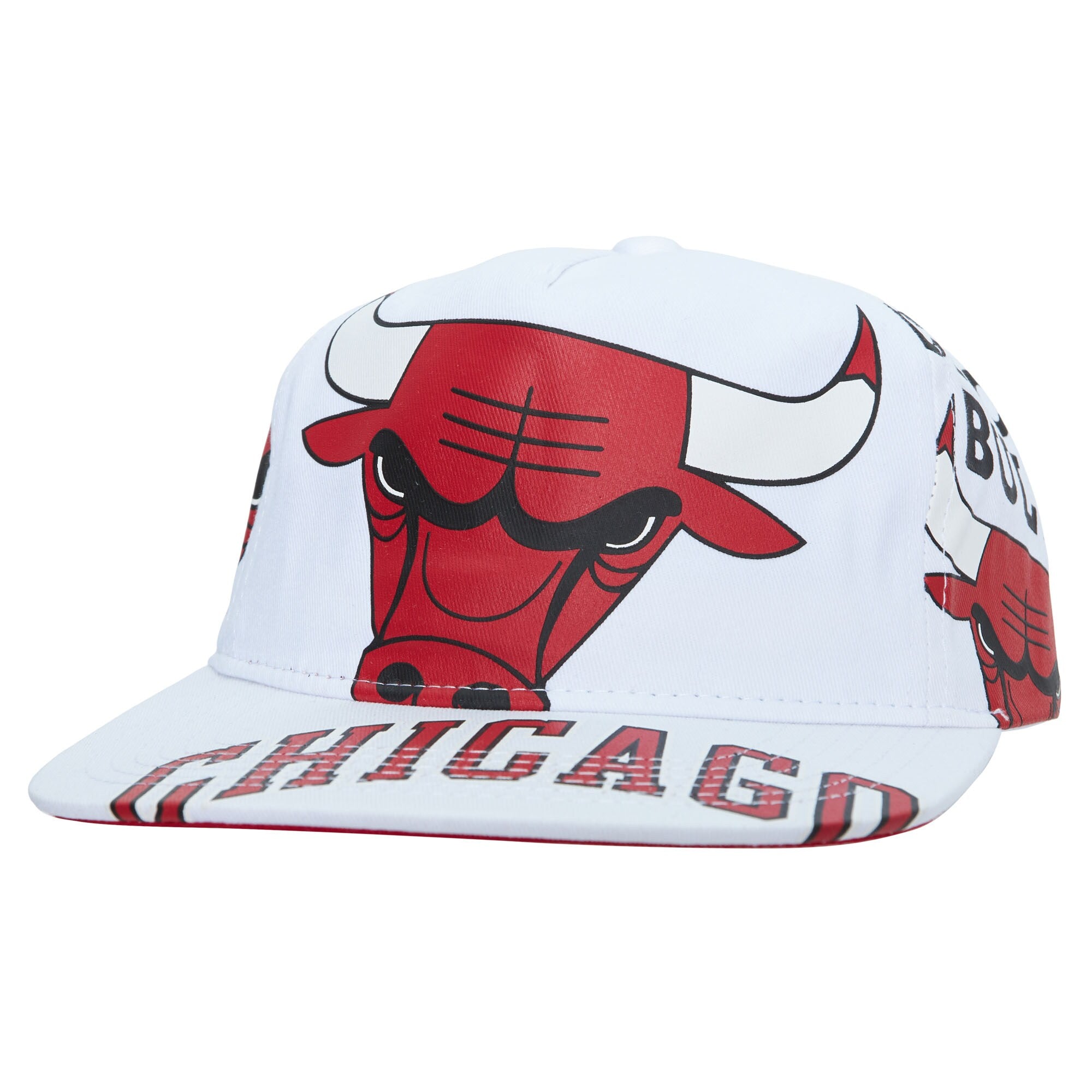 Chicago Bulls Mitchell & Ness Hardwood Classics In Your Face Deadstock Snapback Hat - White