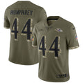 Men s Nike Marlon Humphrey Olive Baltimore Ravens 2022 Salute To Service Limited Jersey