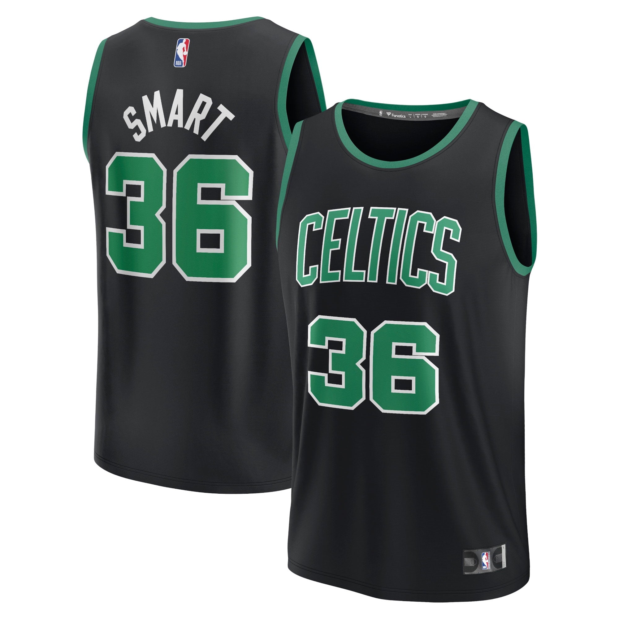 Men's Fanatics Branded Marcus Smart Black Boston Celtics Fast Break Replica Player Jersey - Statement Edition