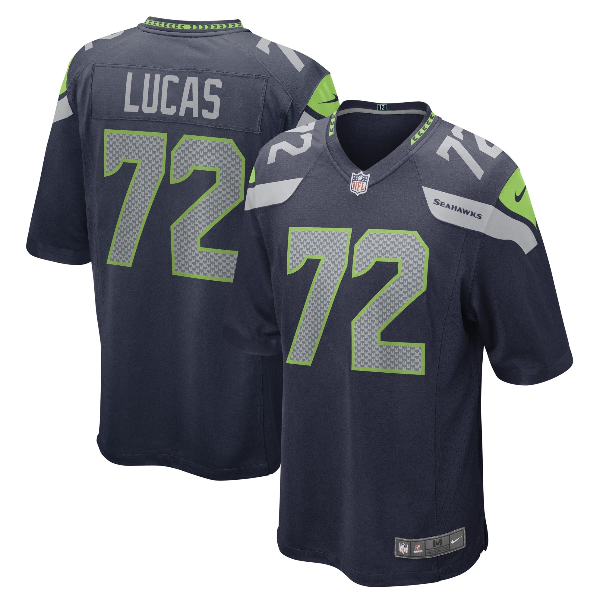Abraham Lucas Seattle Seahawks Nike Game Player Jersey College Navy
