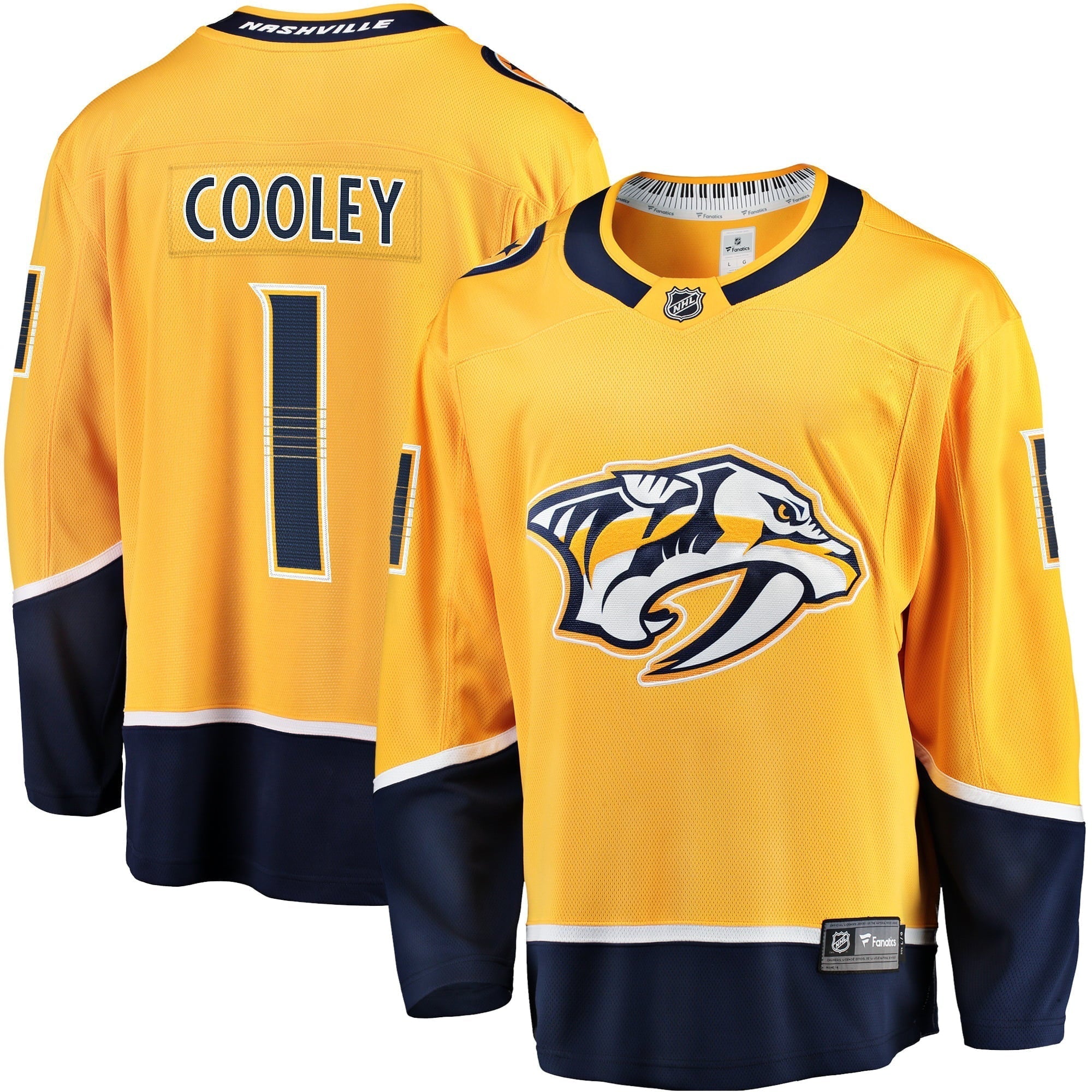 Men's Fanatics Branded Devin Cooley Gold Nashville Predators Home Breakaway Player Jersey