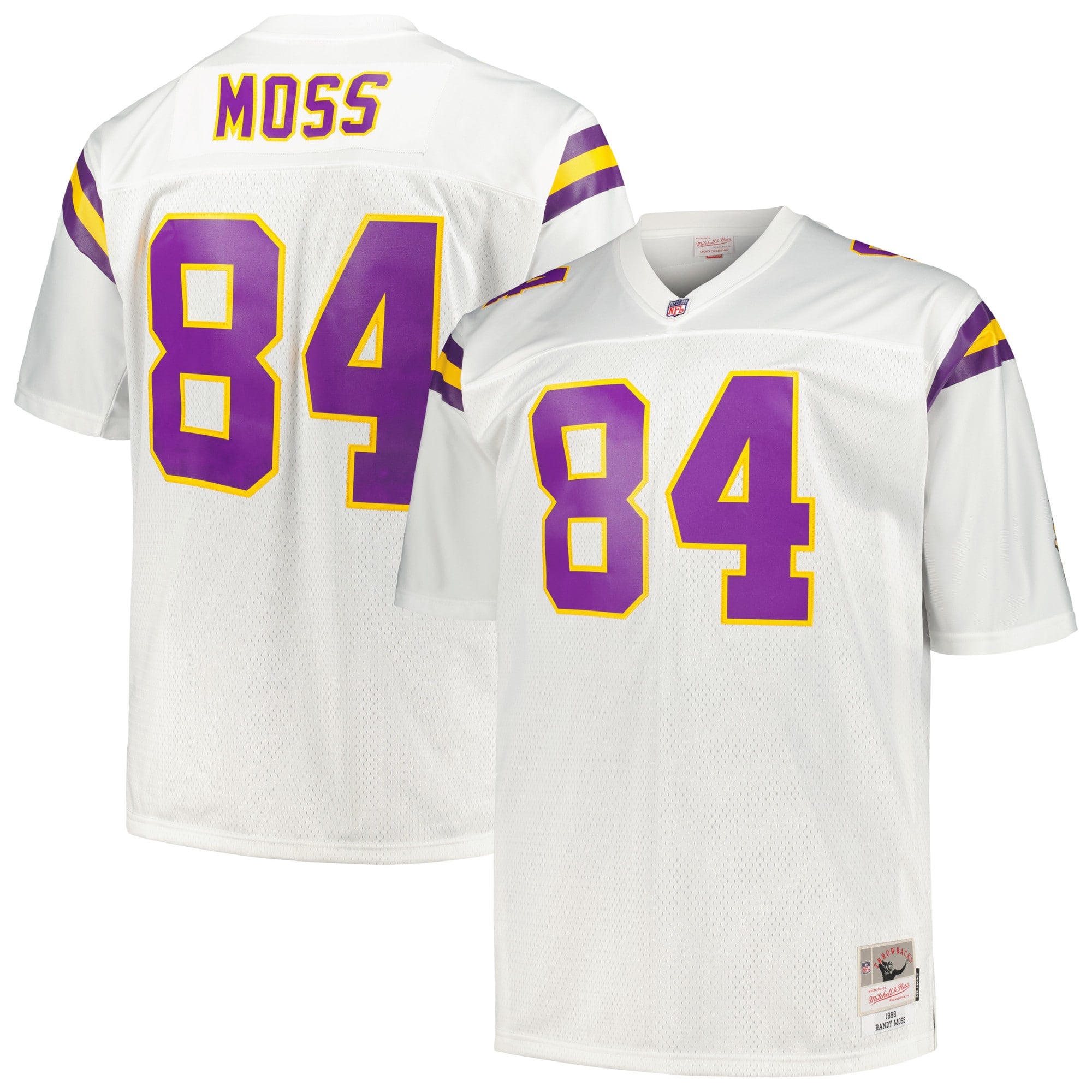 Randy Moss Minnesota Vikings Mitchell   Ness Big   Tall 1998 Legacy Retired Player Jersey   White