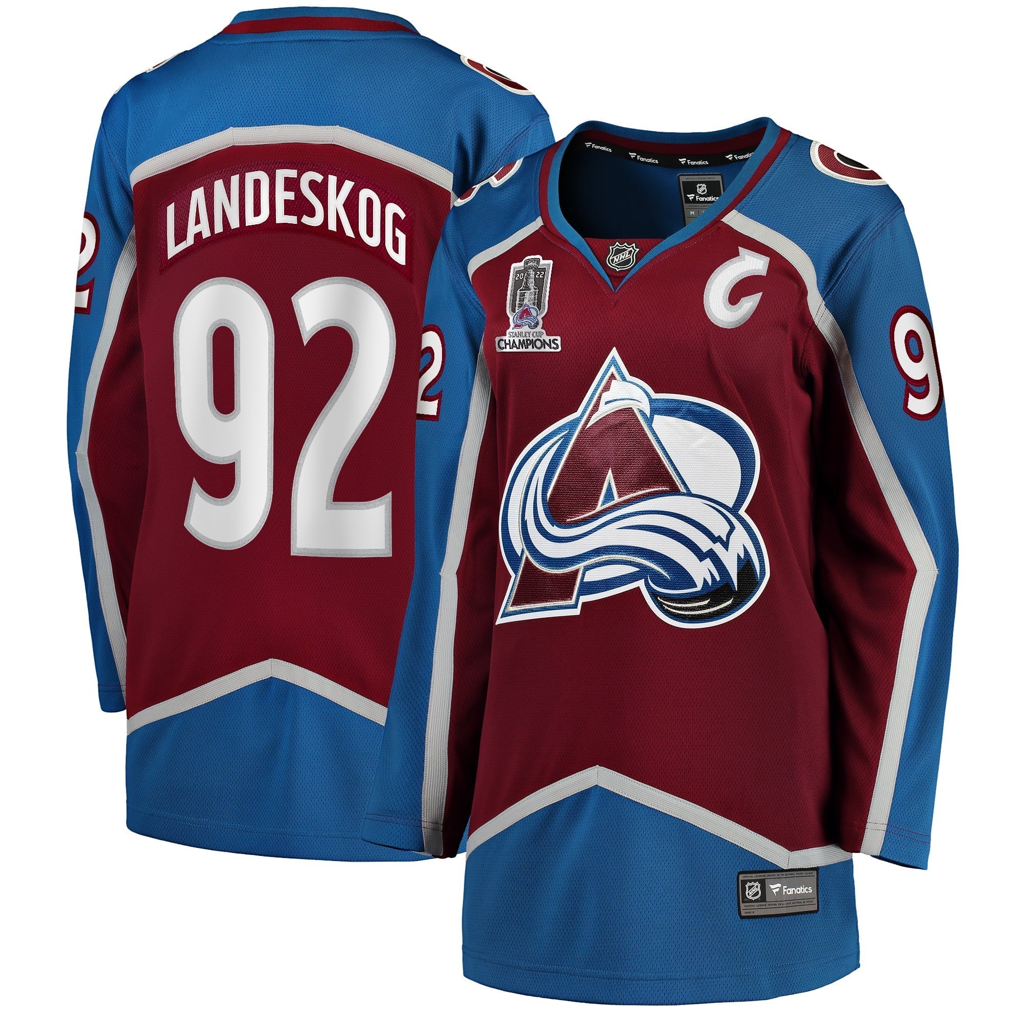 Women's Fanatics Branded Gabriel Landeskog Burgundy Colorado Avalanche Home 2022 Stanley Cup Champions Breakaway Player