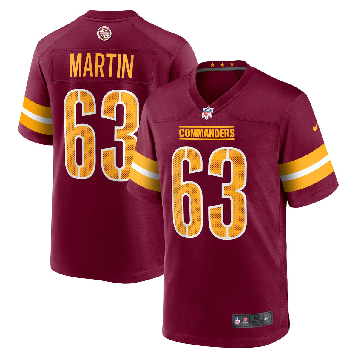 Wes Martin Washington Commanders Nike Game Player Jersey   Burgundy