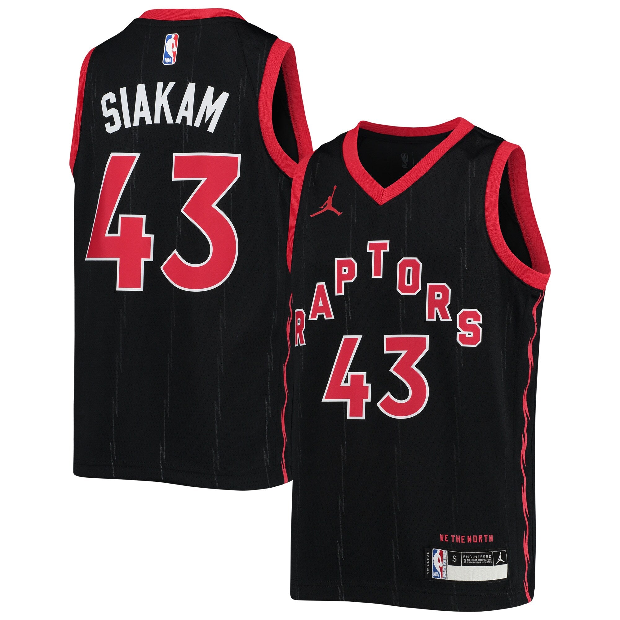 Pascal Siakam Toronto Raptors Jordans Brand Youth 2020/21 Swingman Jersey - Statement Edition - Black