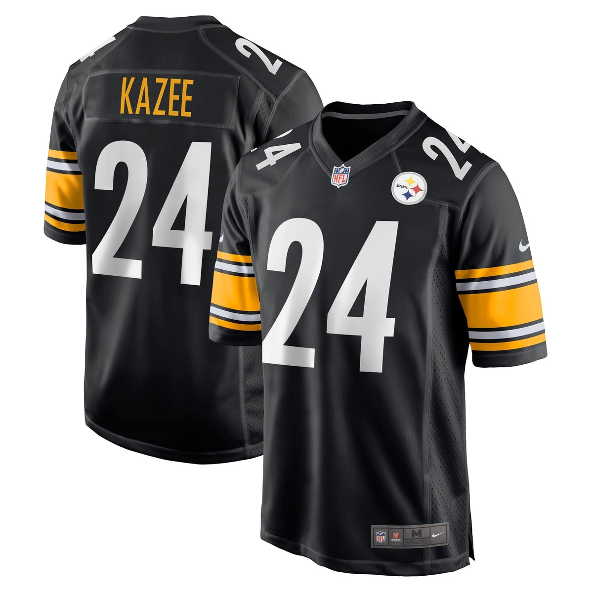 Men s Nike Damontae Kazee Black Pittsburgh Steelers Game Player Jersey