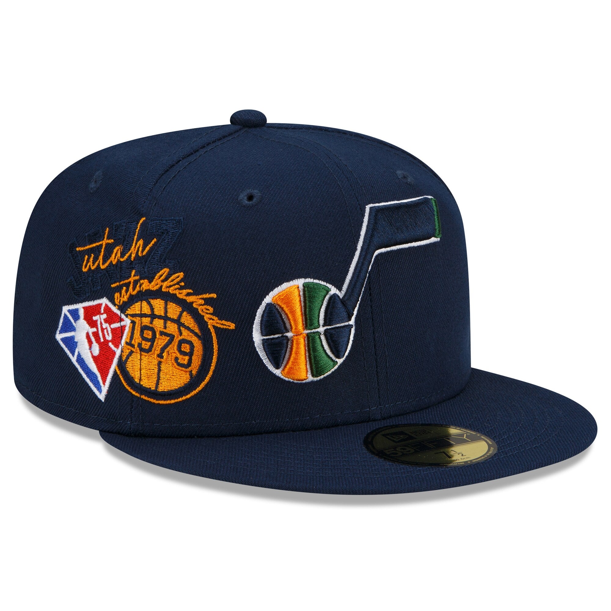 Utah Jazz New Era Back Half 59FIFTY Fitted Hat - Navy