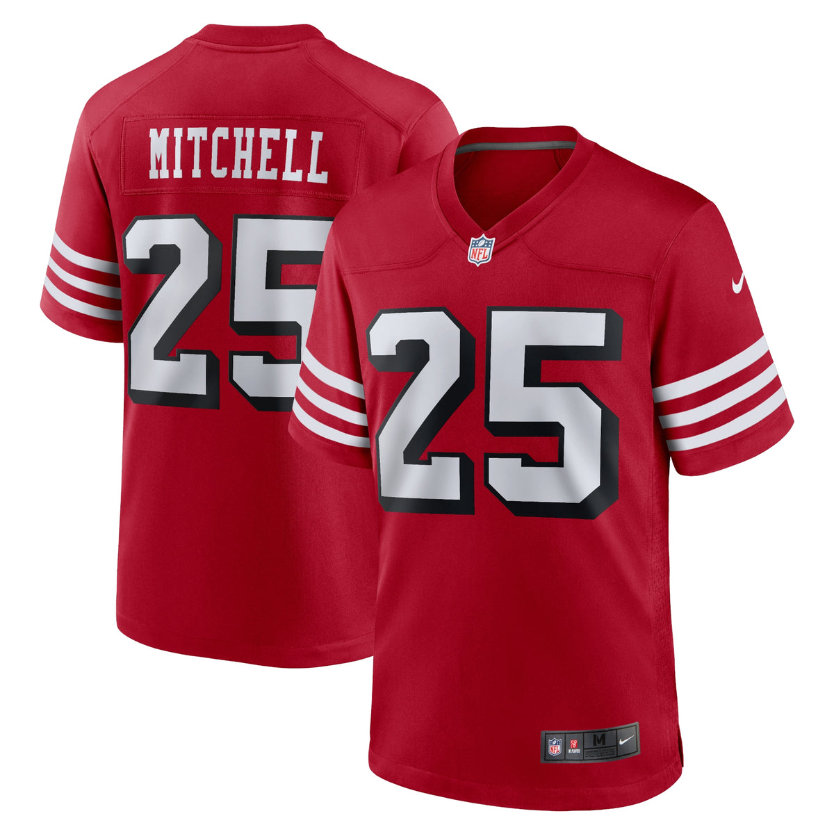 Elijah Mitchell San Francisco 49ers Nike Alternate Team Game Jersey   Scarlet
