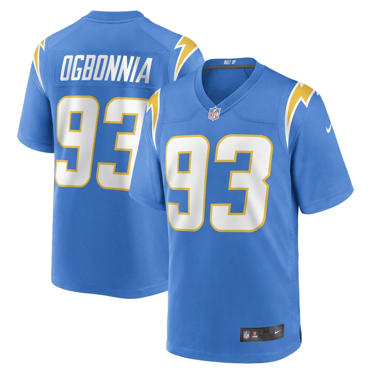 Men s Nike Otito Ogbonnia Powder Blue Los Angeles Chargers Game Player Jersey