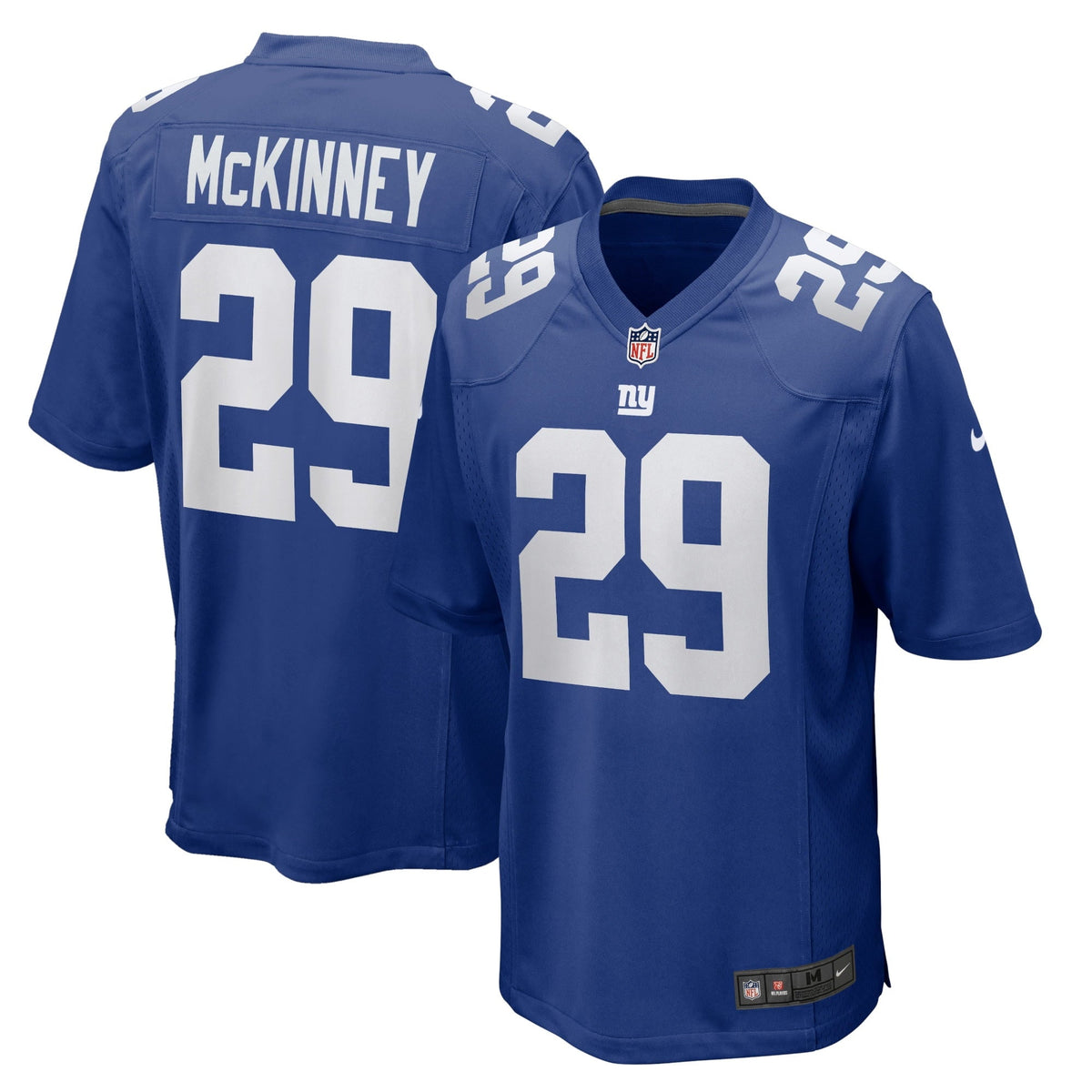 Men s Nike Xavier McKinney Royal New York Giants Game Jersey