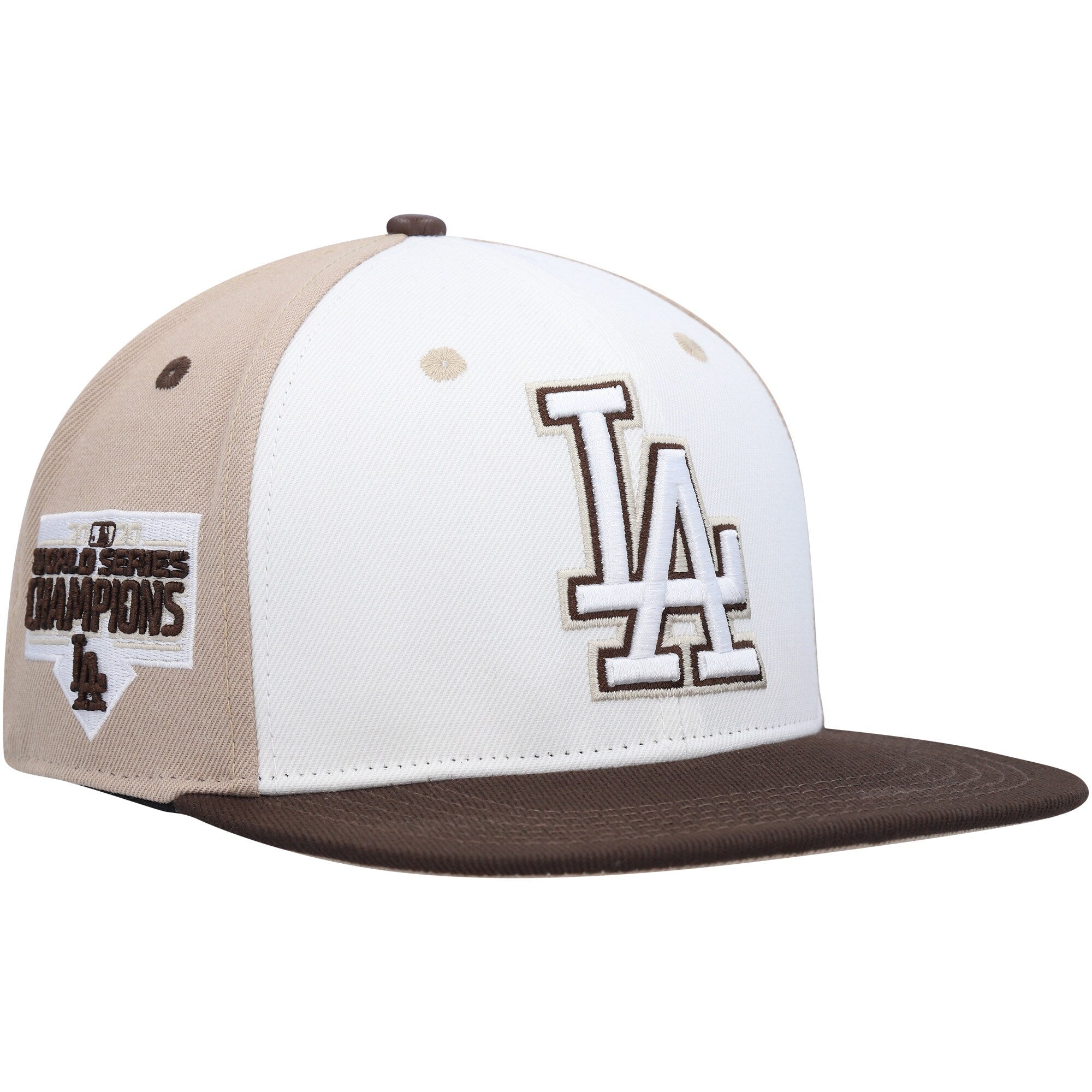 Los Angeles Dodgers Pro Standard Chocolate Ice Cream Drip Snapback Hat - White/Brown
