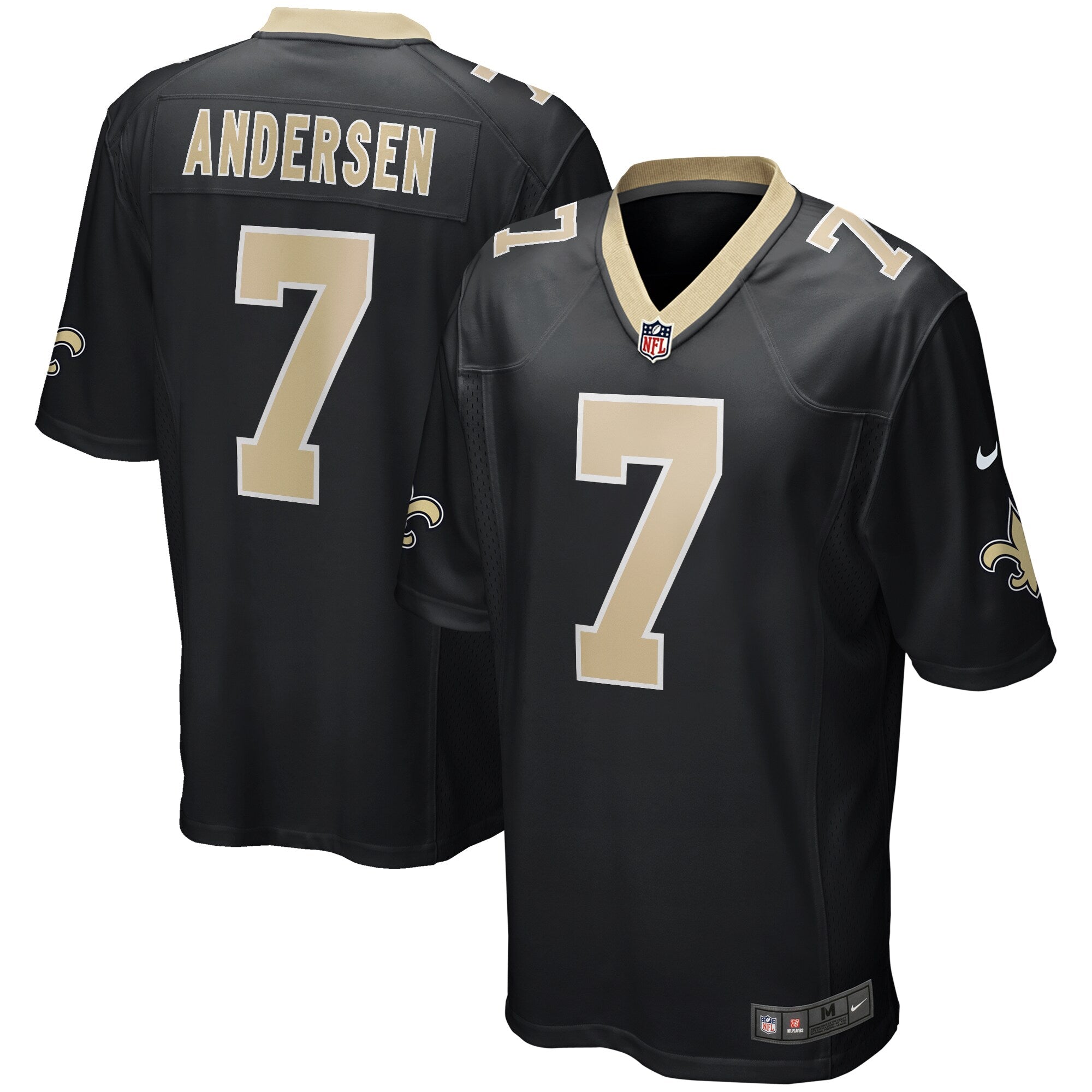 Morten Andersen New Orleans Saints Nike Game Retired Player Jersey   Black