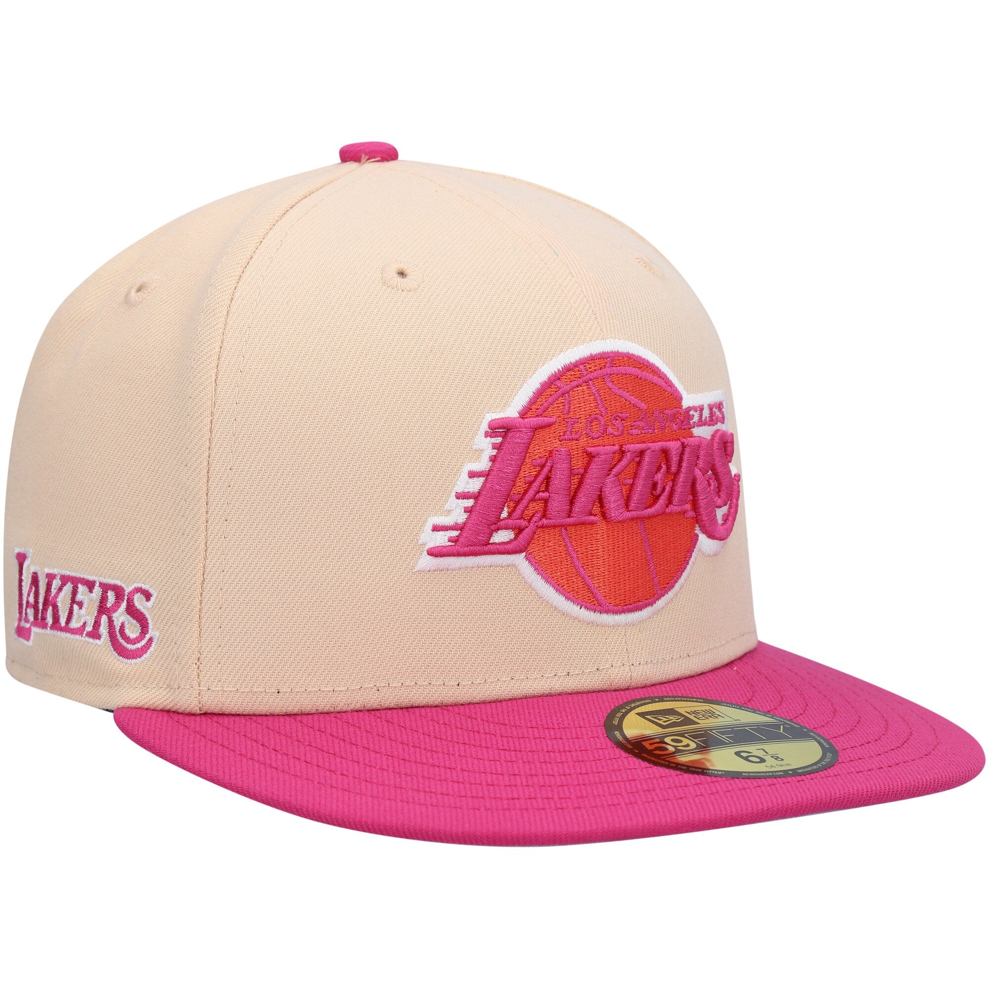 Los Angeles Lakers New Era Passion Mango 59FIFTY Fitted Hat - Orange/Pink