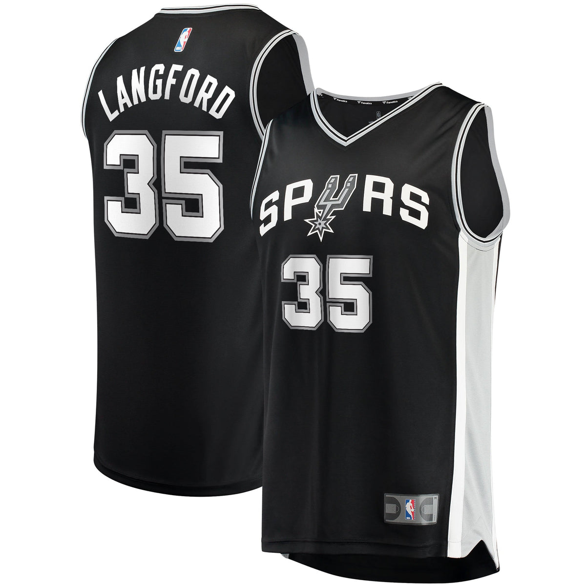 Men's Fanatics Branded Romeo Langford Black San Antonio Spurs 2021/22 Fast Break Replica Jersey - Icon Edition