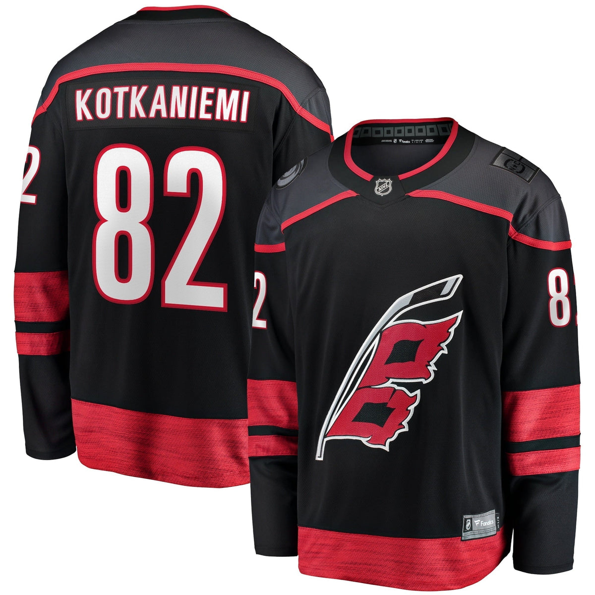 Men's Fanatics Branded Jesperi Kotkaniemi Black Carolina Hurricanes Home Breakaway Player Jersey