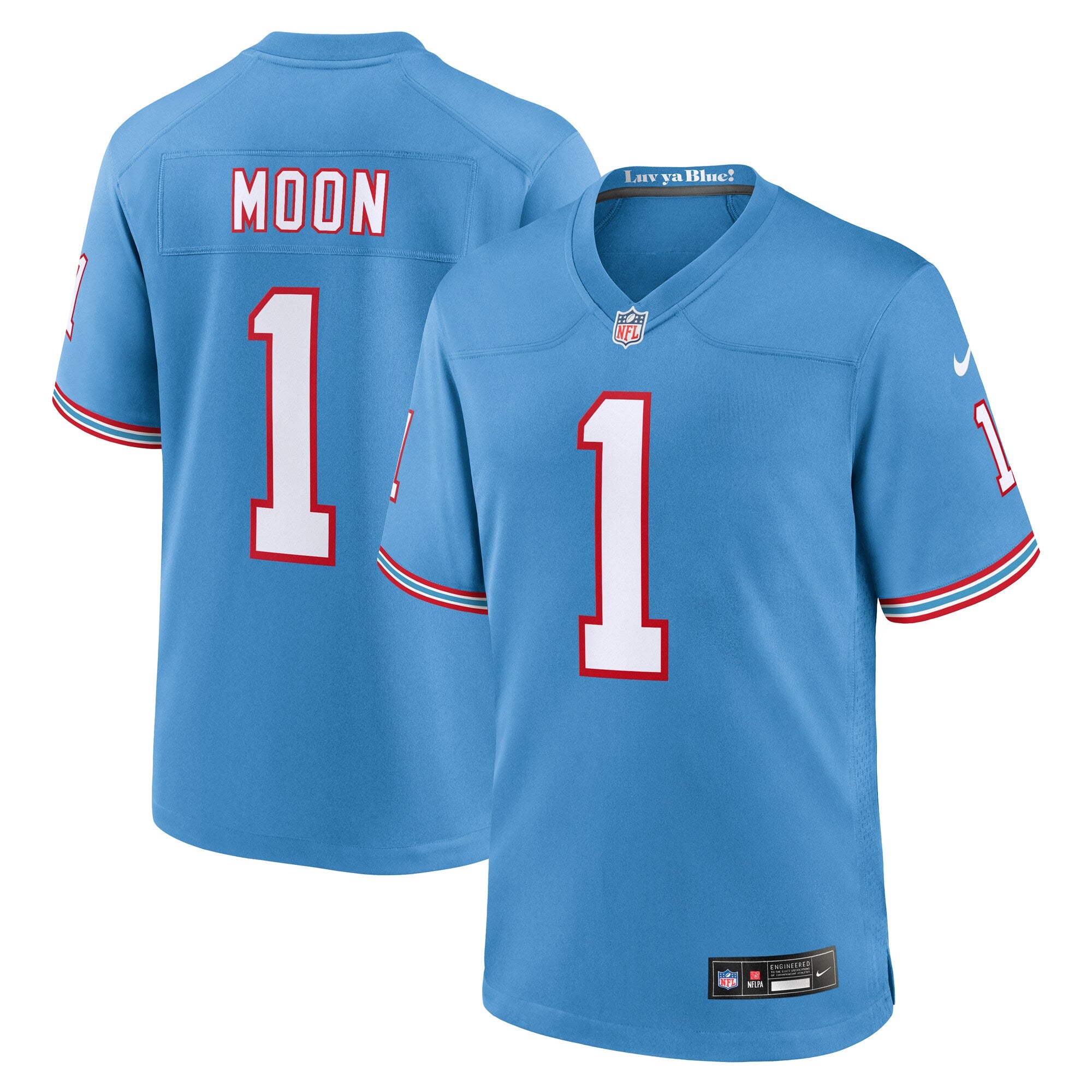 Warren Moon Tennessee Titans Nike Oilers Throwback Retired Player Game Jersey   Light Blue