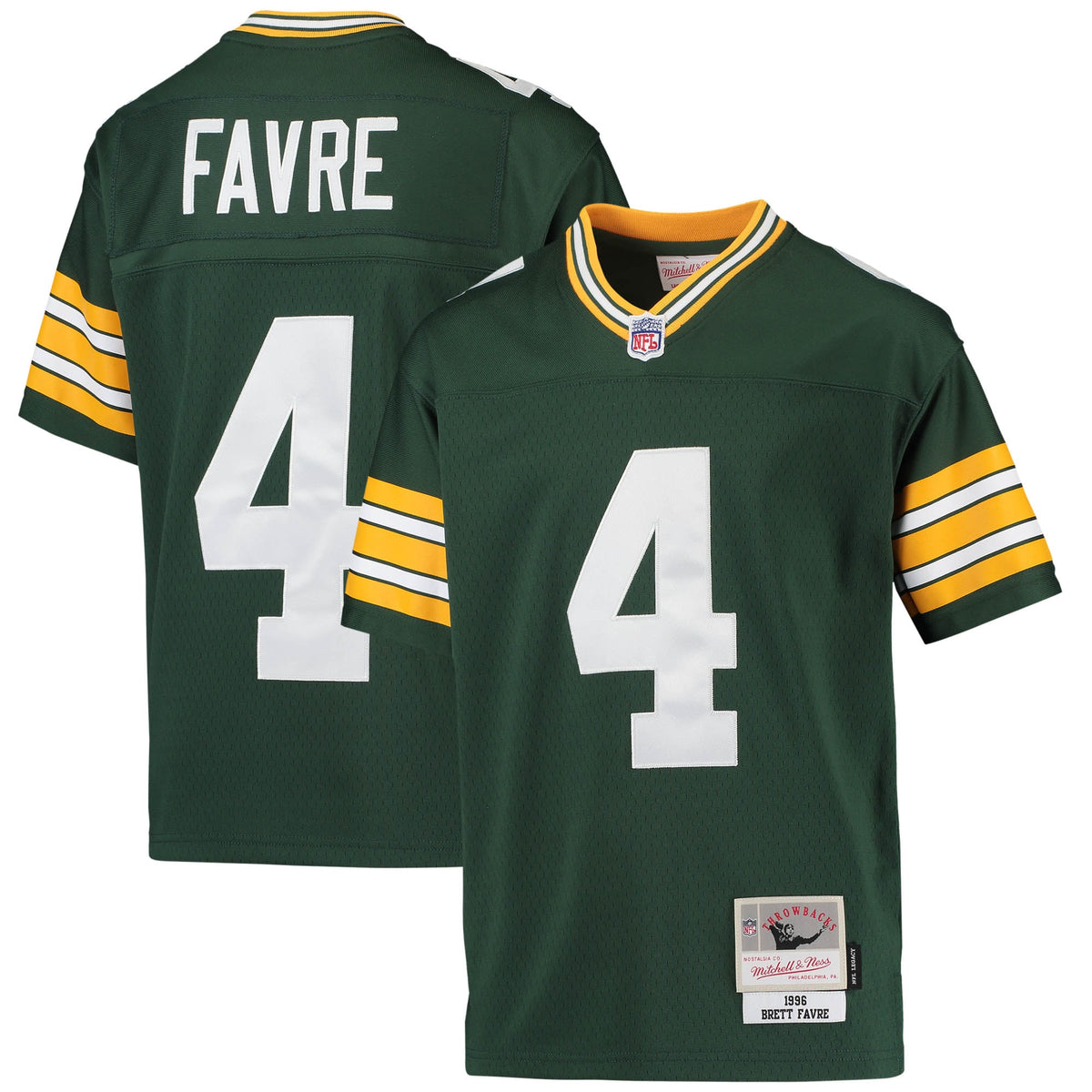 Brett Favre Green Bay Packers Mitchell   Ness Youth 1996 Retired Player Legacy Jersey   Green