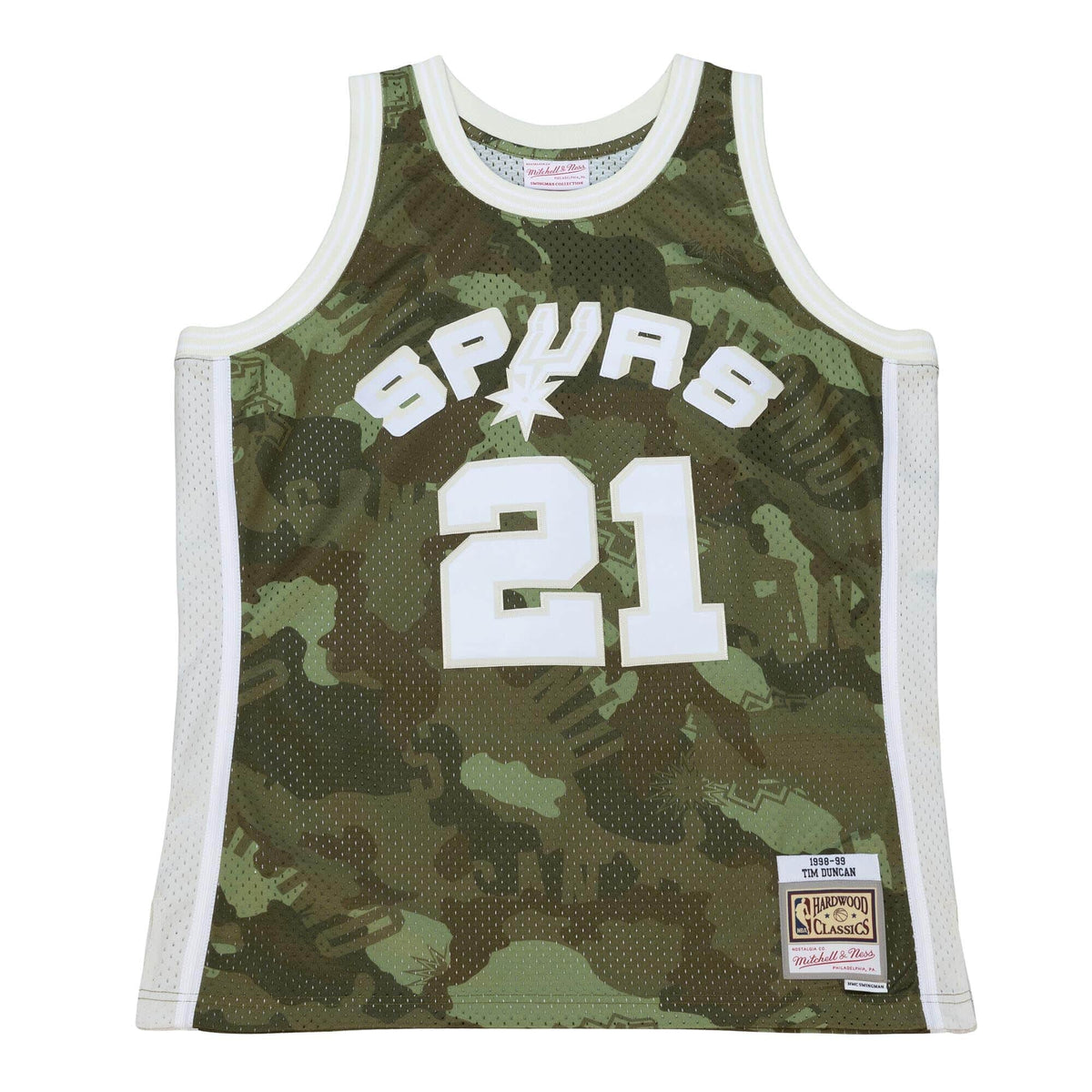 Ghost Green Camo Swingman Tim Duncan San Antonio Spurs 1998-99 Jersey