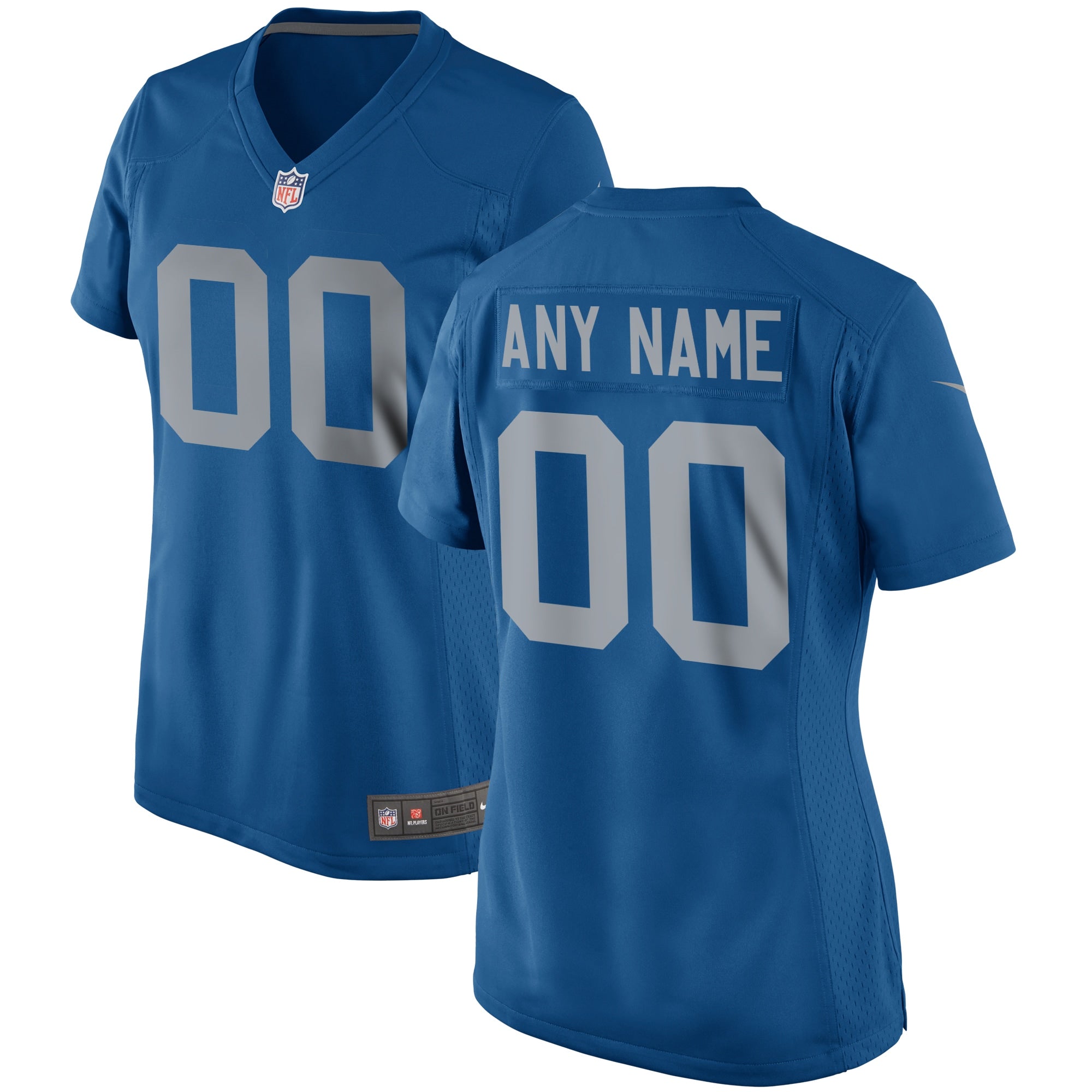 Detroit Lions Nike Women s Throwback Custom Game Jersey   Blue