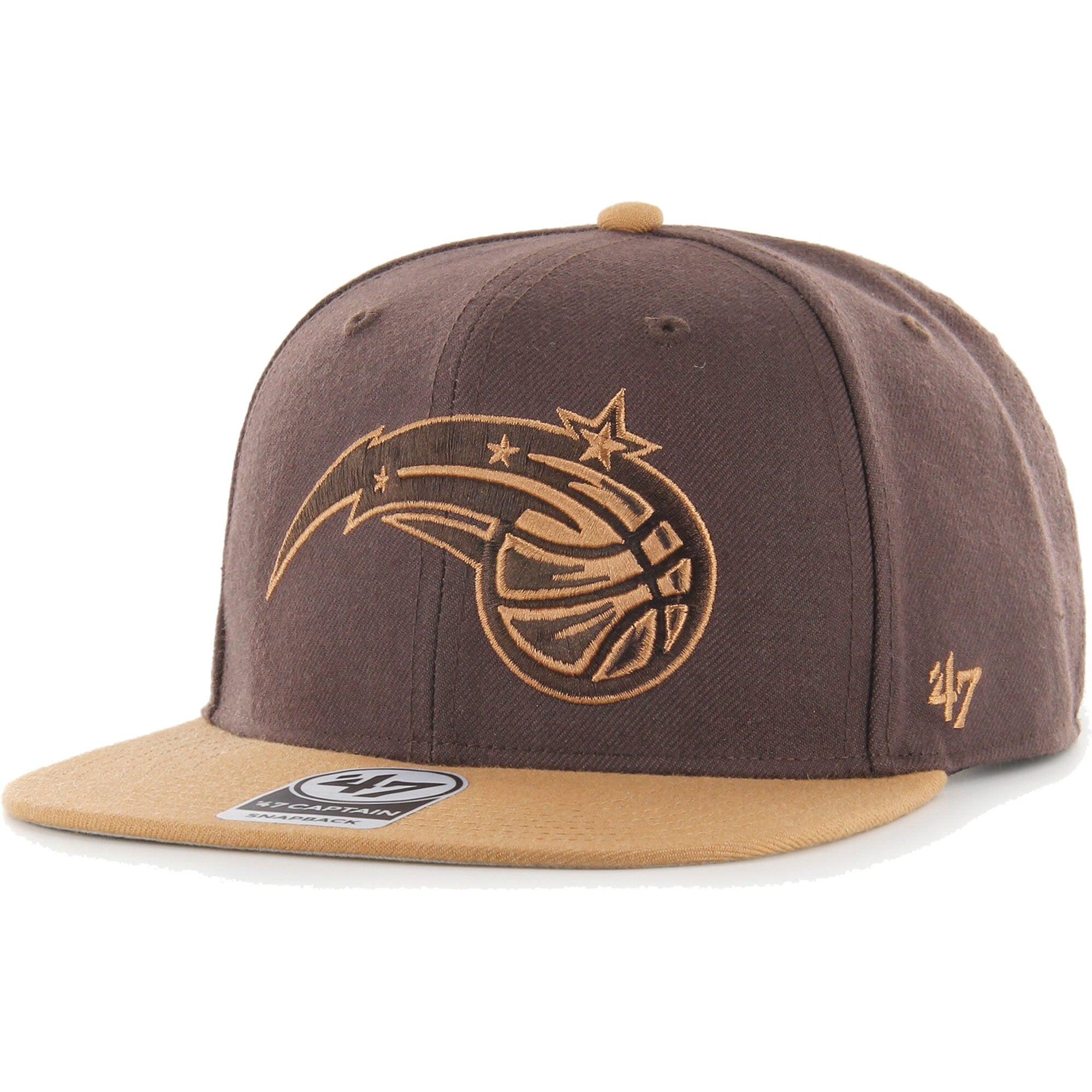 Orlando Magic '47 No Shot Two-Tone Captain Snapback Hat - Brown/Tan