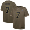 Trevon Diggs Dallas Cowboys Nike Youth 2022 Salute To Service Player Limited Jersey   Olive