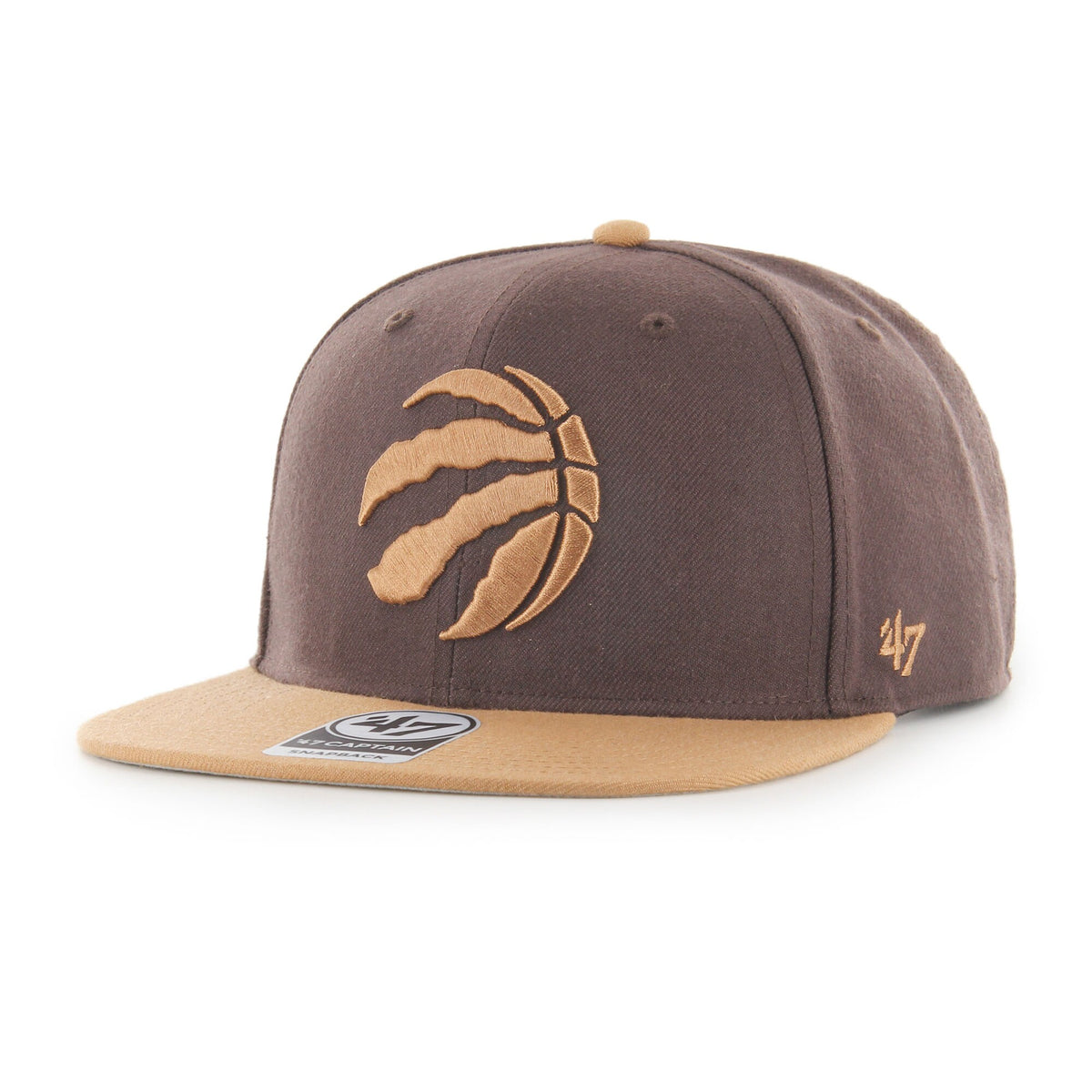Toronto Raptors '47 No Shot Two-Tone Captain Snapback Hat - Brown