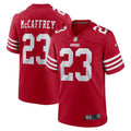 Men s Nike Christian McCaffrey Scarlet San Francisco 49ers Game Player Jersey