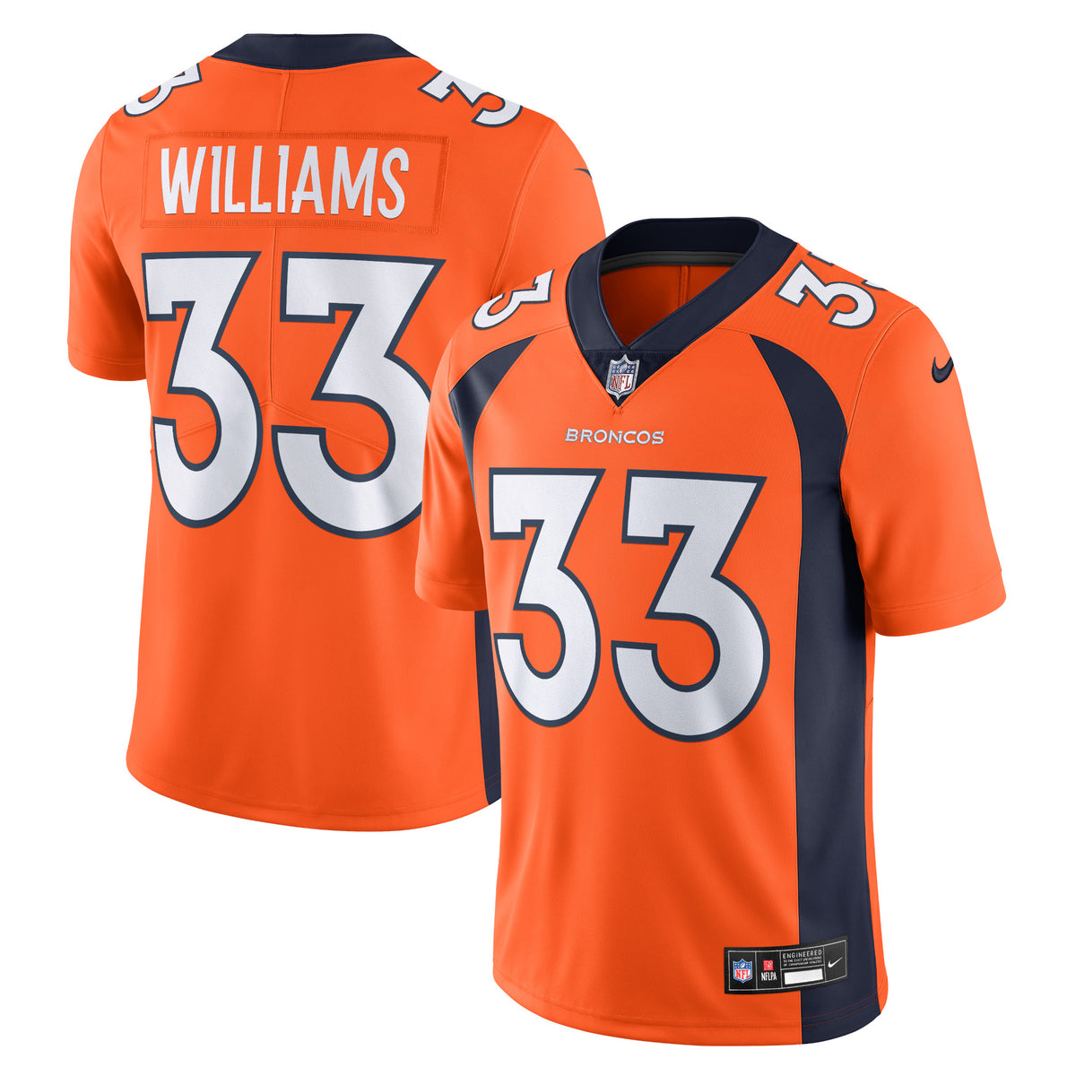 Javonte Williams Denver Broncos Nike  Vapor Untouchable Limited Jersey   Orange