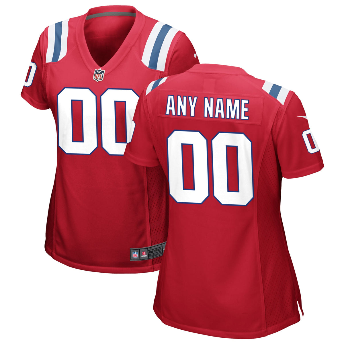 New England Patriots Nike Women s Alternate Custom Jersey   Red