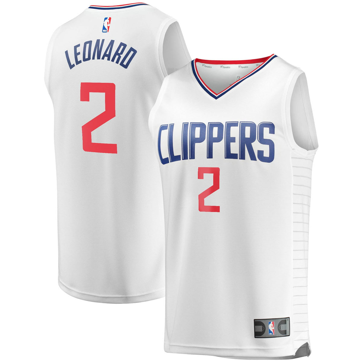Youth Fanatics Branded Kawhi Leonard White LA Clippers 2020/21 Fast Break Player Jersey - Association Edition