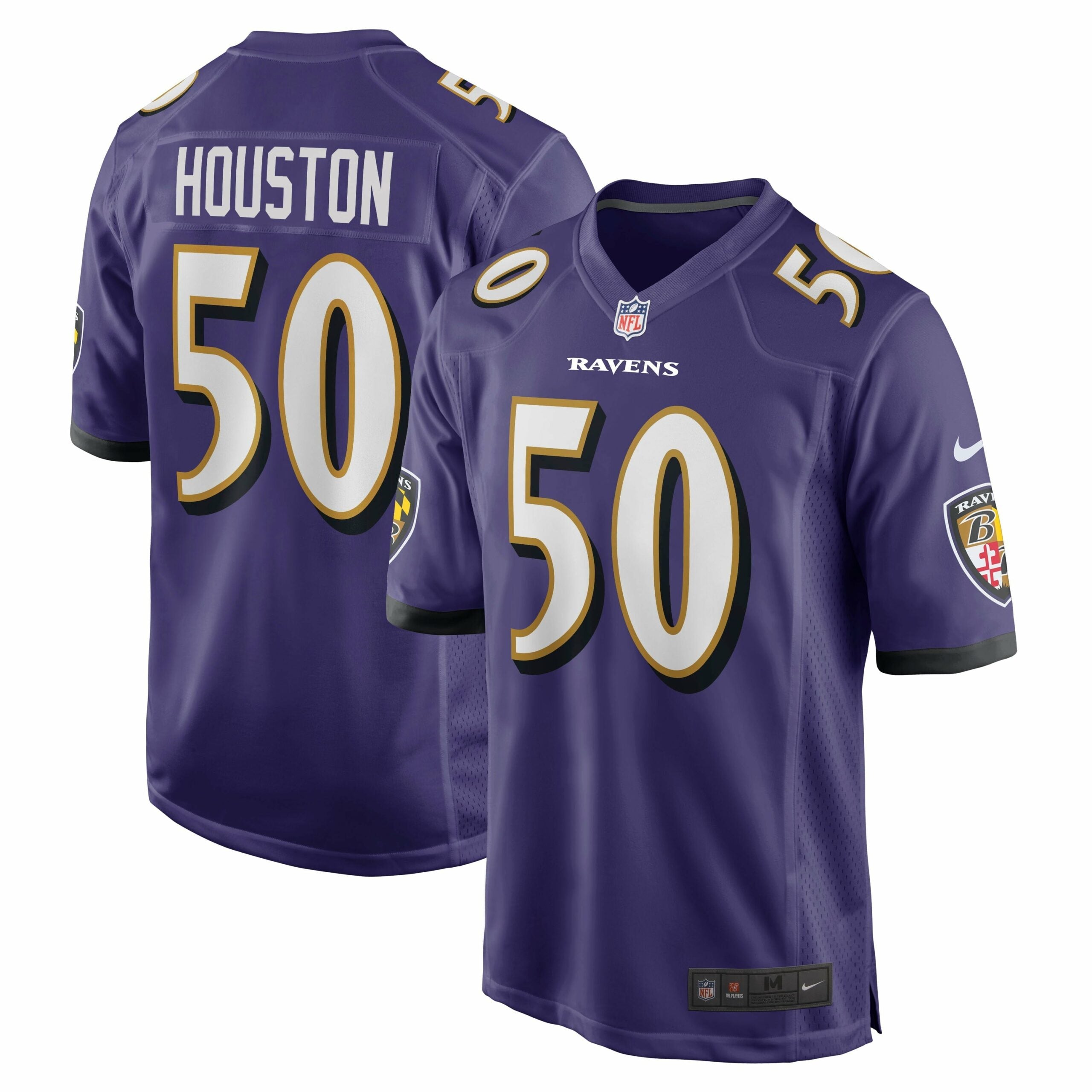 Men s Nike Justin Houston Purple Baltimore Ravens Game Jersey