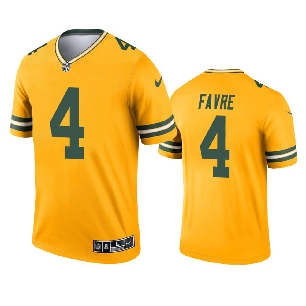Men s Green Bay Packers Brett Favre Inverted Legend Jersey   Gold