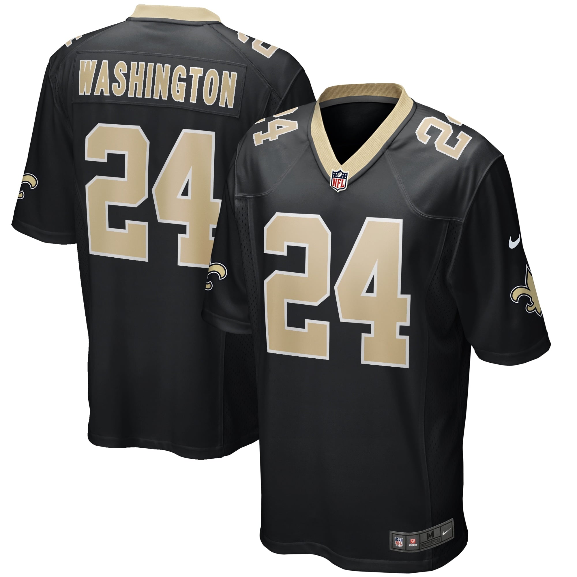 Men s Nike Dwayne Washington Black New Orleans Saints Game Player Jersey