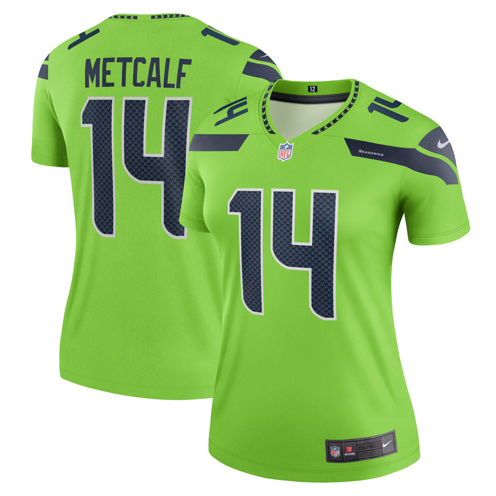 Women s Seattle Seahawks DK Metcalf Legend Jersey Neon Green