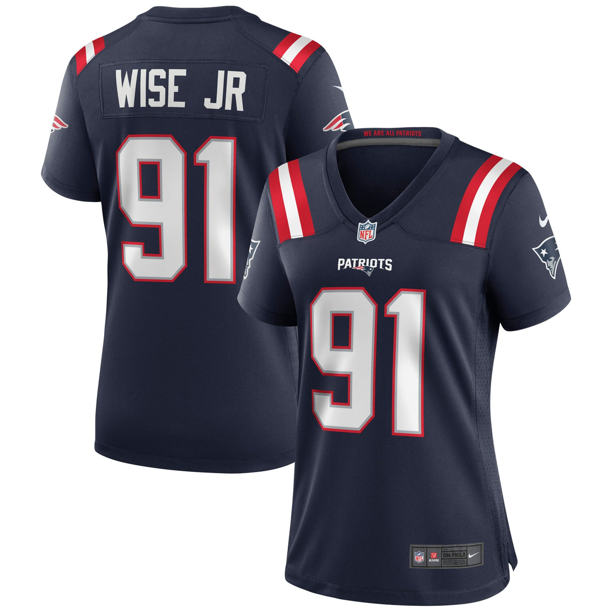 Deatrich Wise Jr. New England Patriots Nike Women s Game Jersey   Navy