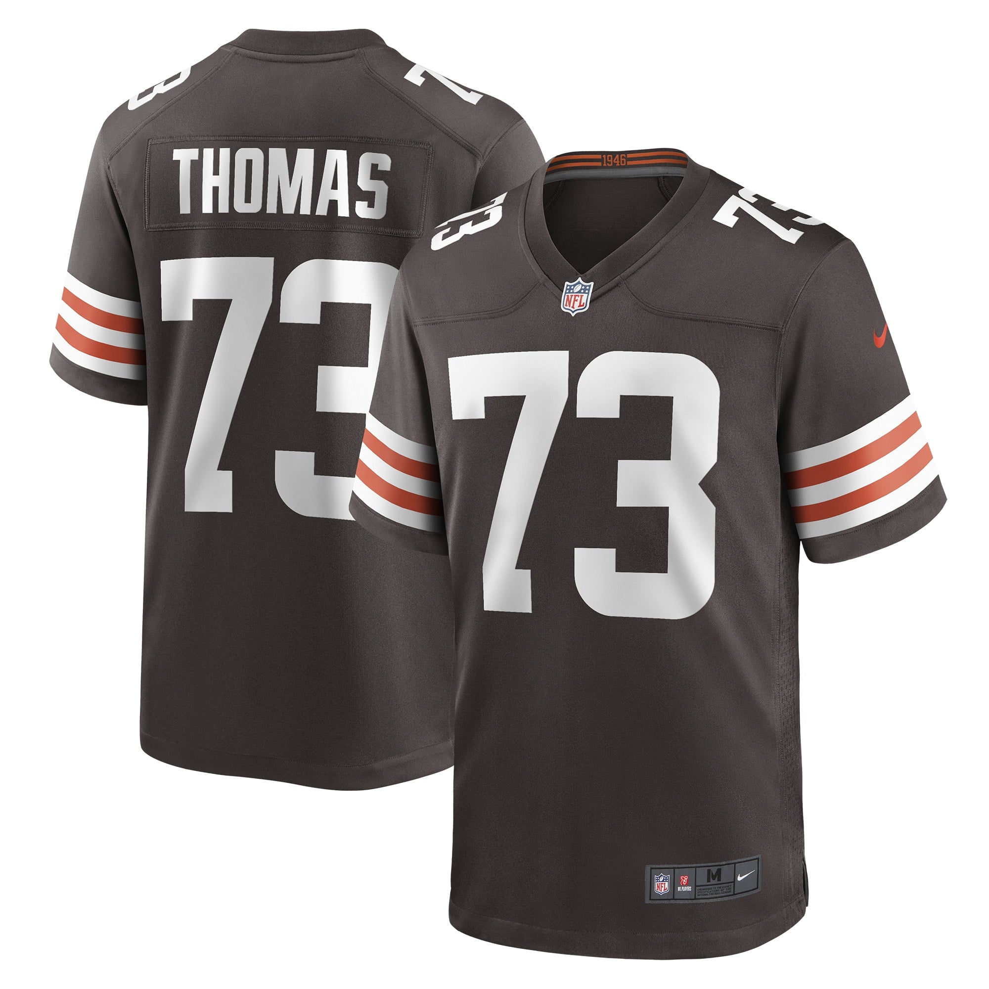 Men s Nike Joe Thomas Brown Cleveland Browns Retired Game Player Jersey