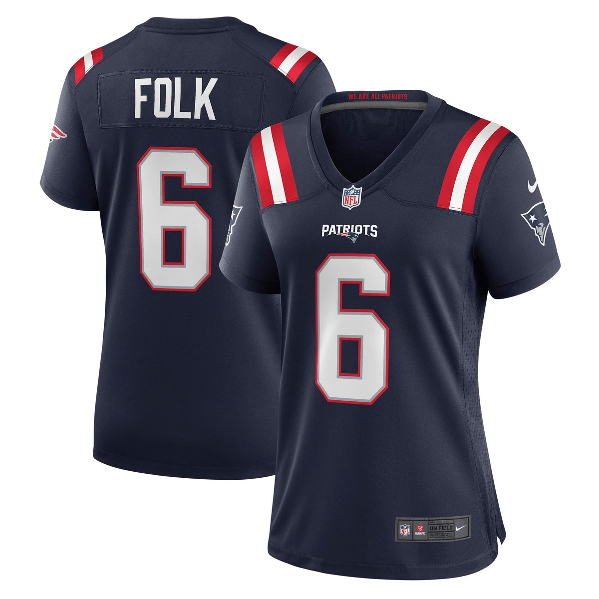 Women s Nike Nick Folk Navy New England Patriots Game Jersey