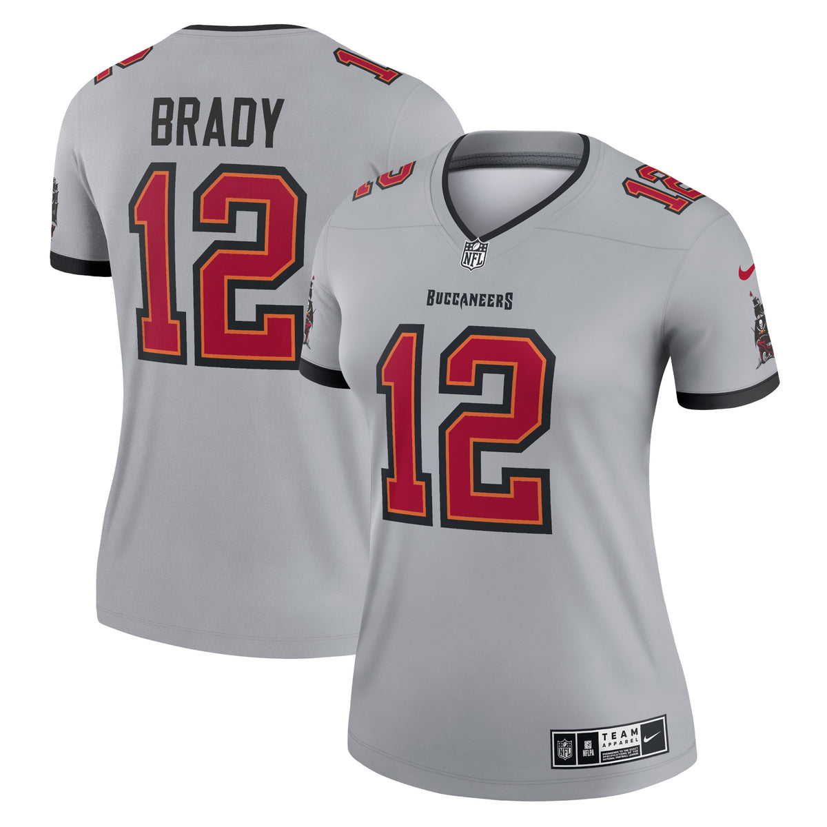 Tom Brady Tampa Bay Buccaneers Nike Women s Inverted Legend Jersey   Gray