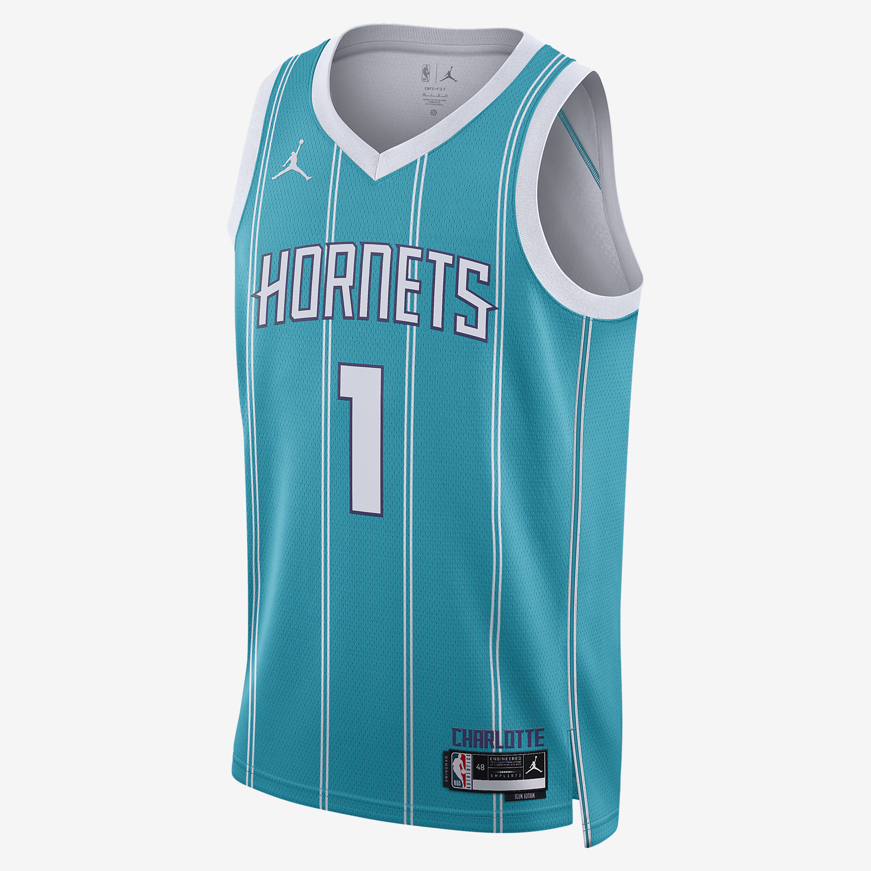 Charlotte Hornets Icon Edition 2022/23 Jordans Dri-FIT NBA Swingman Jersey - Rapid Teal