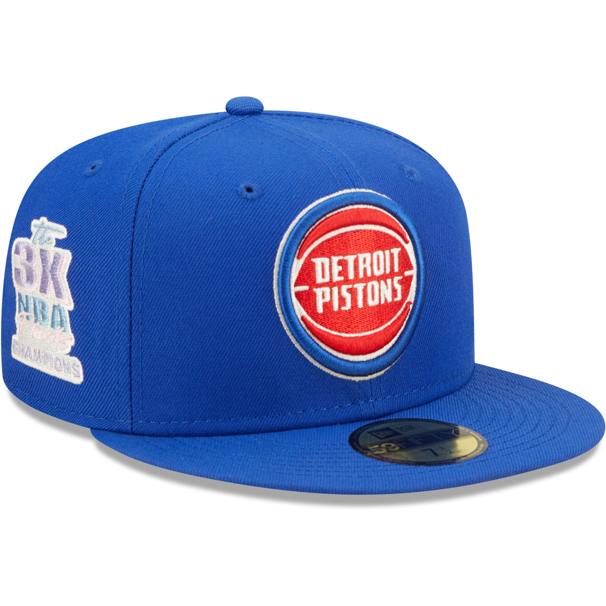 Detroit Pistons New Era 3x NBA Finals Champions Pop Sweat 59FIFTY Fitted Hat - Blue