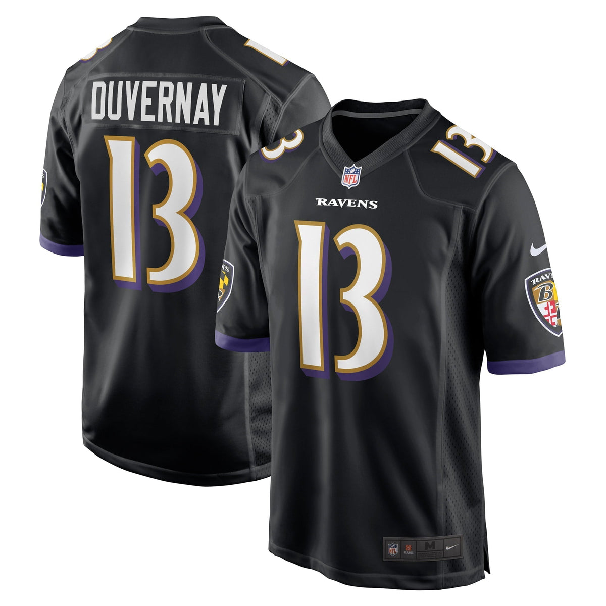 Men s Nike Devin Duvernay Black Baltimore Ravens Game Player Jersey