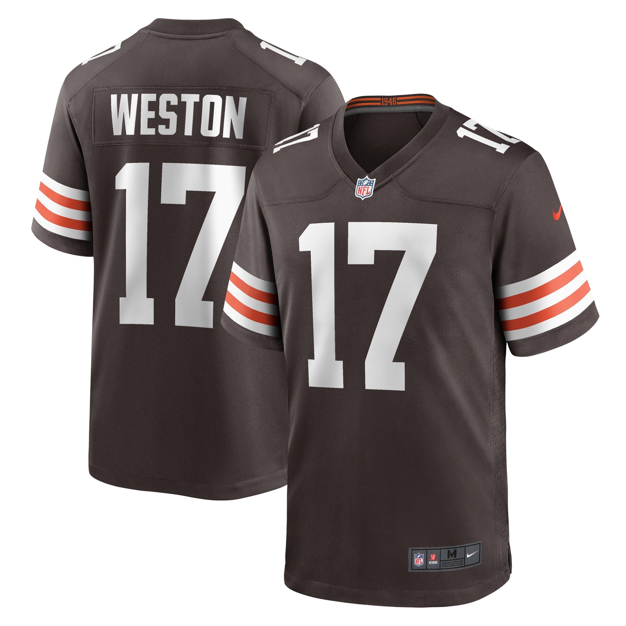 Men s Nike Isaiah Weston Brown Cleveland Browns Game Player Jersey